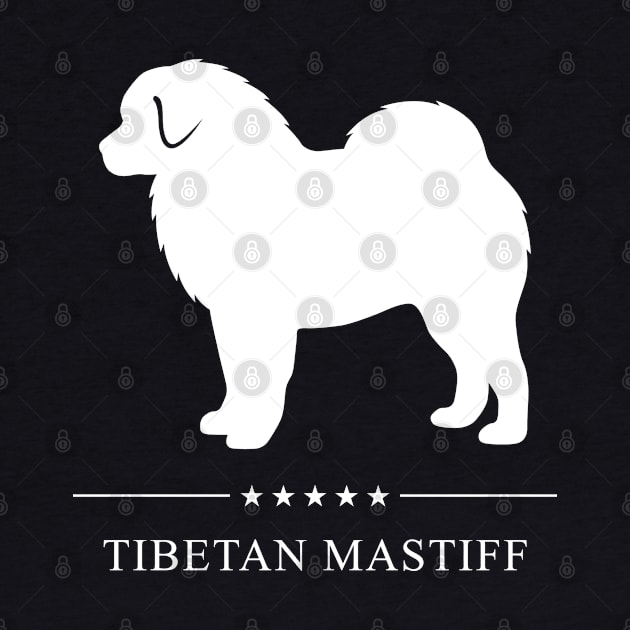 Tibetan Mastiff Dog White Silhouette by millersye